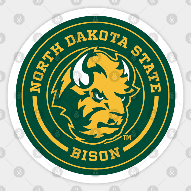 NDSU - Circle Sticker by Josh Wuflestad